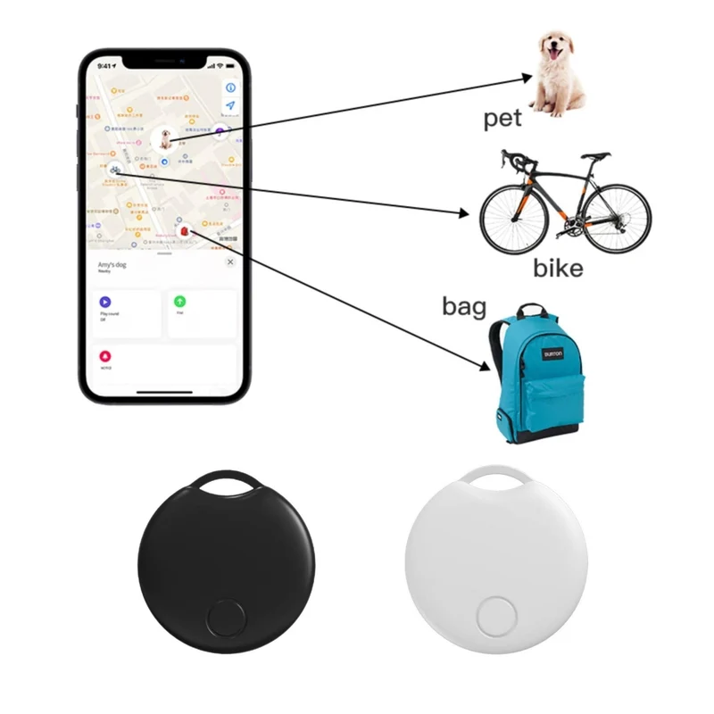 Ortungsgeräte für Haustiere/ältere Menschen/Gepäck/Handgepäck/Geldbörsen, Schlüssel, intelligente kabellose Tracker gekoppelt mit Apple Find My (nur iOS). Haustierverfolgung, Fehlplatzierung von Gegenständen.