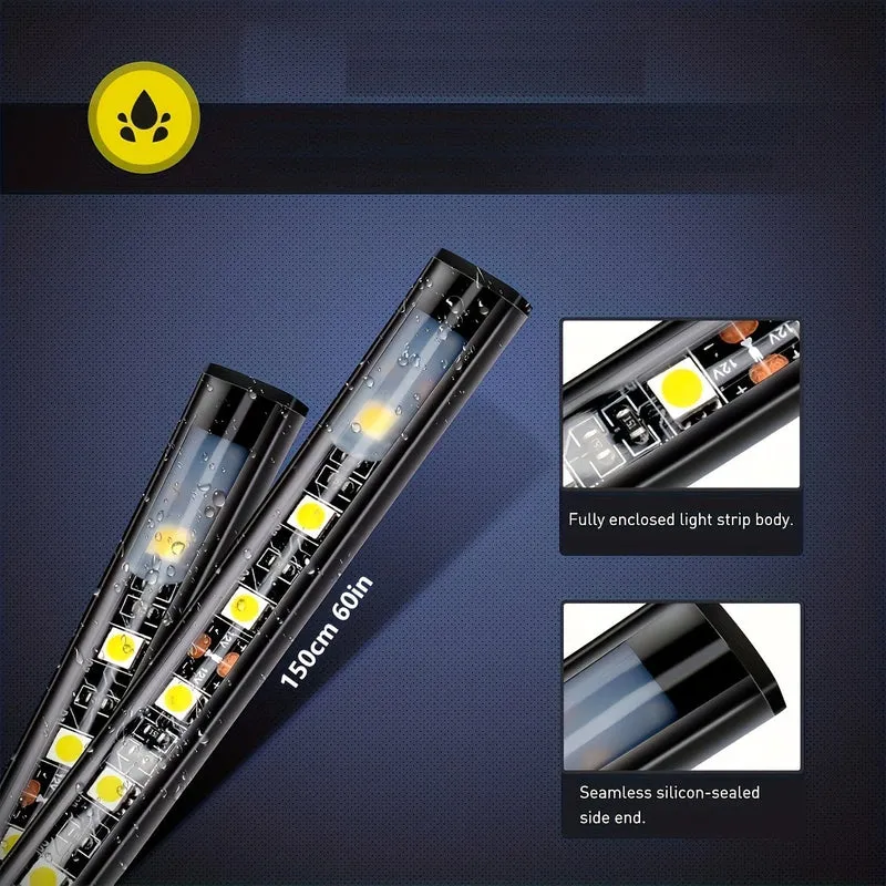 3Pcs 152.4 cm Bett Licht Streifen 270 LED mit Schalter Klinge Sicherung Splitter Verlängerung Kabel für Fracht Pickup lkw SUV RV Boot