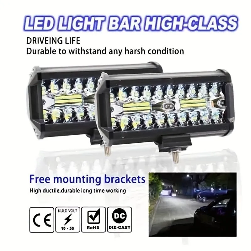 120 W 7 LED-Arbeitslichtleiste – Spot- und Flutlicht-Kombination für Geländefahrzeuge – SUV- und LKW-Offroad-Scheinwerfer