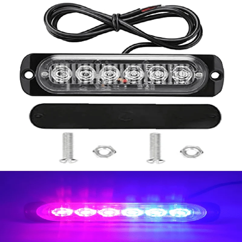 Neue 6 LED-Notfall-Blitzleuchten, rot, blau, Stroboskop-Warnung, blinkendes Autolicht, Vorsicht, Gefahrenbeleuchtung, Bar für Autos, LKW