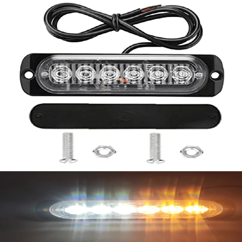 Neue 6 LED-Notfall-Blitzleuchten, rot, blau, Stroboskop-Warnung, blinkendes Autolicht, Vorsicht, Gefahrenbeleuchtung, Bar für Autos, LKW