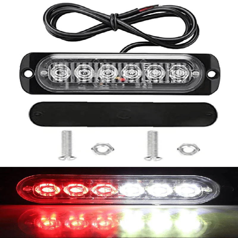 Neue 6 LED-Notfall-Blitzleuchten, rot, blau, Stroboskop-Warnung, blinkendes Autolicht, Vorsicht, Gefahrenbeleuchtung, Bar für Autos, LKW