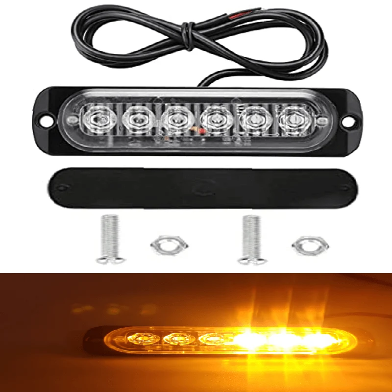 Neue 6 LED-Notfall-Blitzleuchten, rot, blau, Stroboskop-Warnung, blinkendes Autolicht, Vorsicht, Gefahrenbeleuchtung, Bar für Autos, LKW