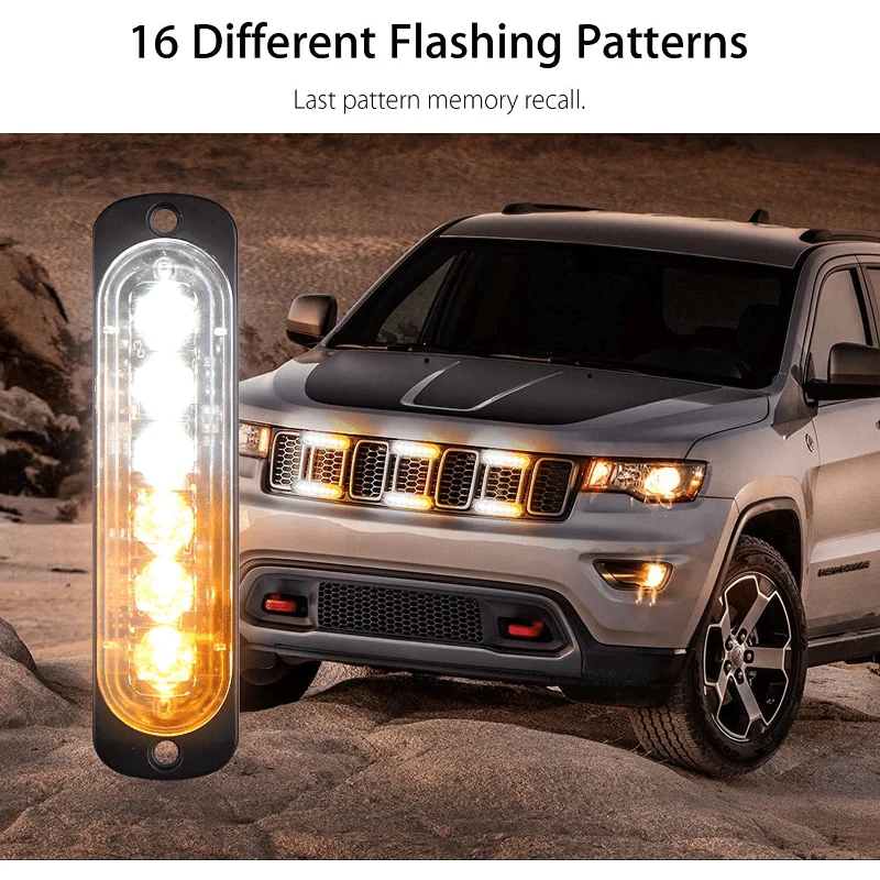 Neue 6 LED-Notfall-Blitzleuchten, rot, blau, Stroboskop-Warnung, blinkendes Autolicht, Vorsicht, Gefahrenbeleuchtung, Bar für Autos, LKW