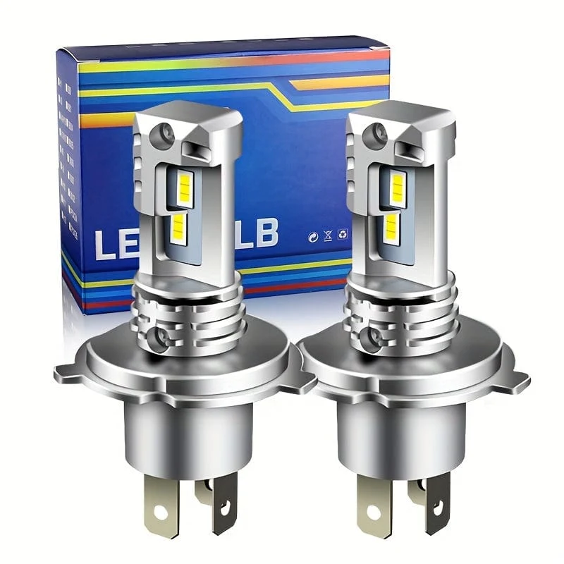 2 Stück H4 9003 LED-Scheinwerferlampe CSP Lüfterlos mit Canbus Fern- und Abblendlicht für Audi für Honda für Toyota H4 LED-Scheinwerfer für Auto Motorrad HS1 Weiß 12 V