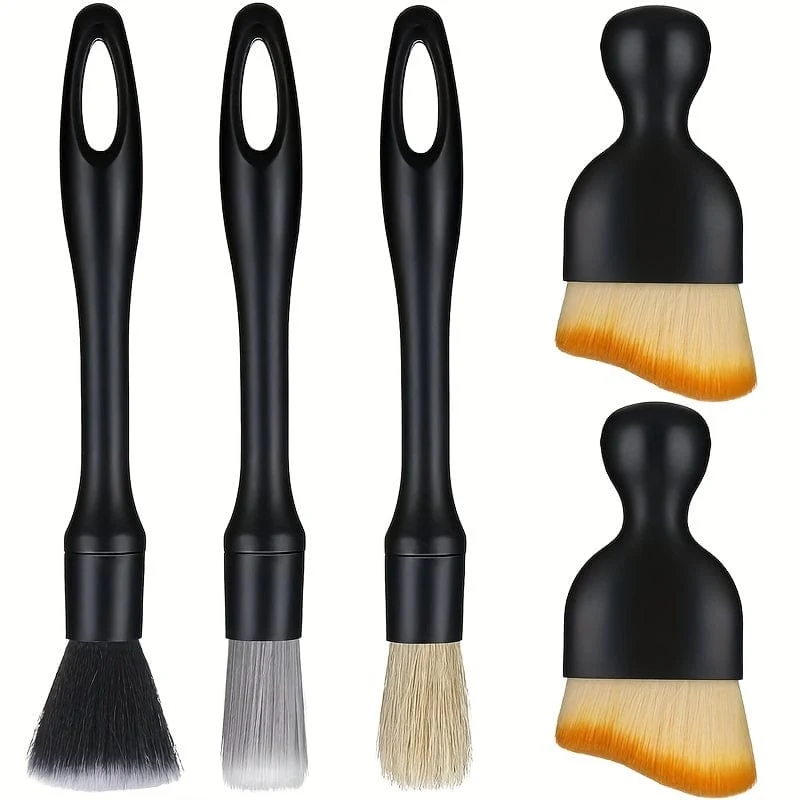 5-teiliges Auto-Detail-Pinsel-Set, Auto-Innen-Detail-Pinsel, ultraweiche Detail-Reinigungsbürste, Staubentfernungsbürsten, Werkzeug für den Innenraum