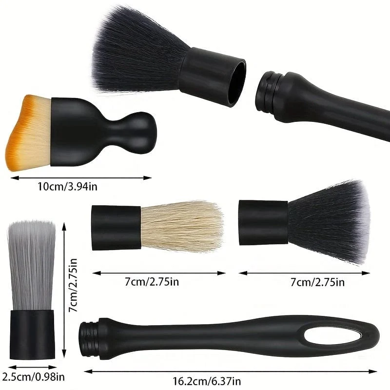 5-teiliges Auto-Detail-Pinsel-Set, Auto-Innen-Detail-Pinsel, ultraweiche Detail-Reinigungsbürste, Staubentfernungsbürsten, Werkzeug für den Innenraum