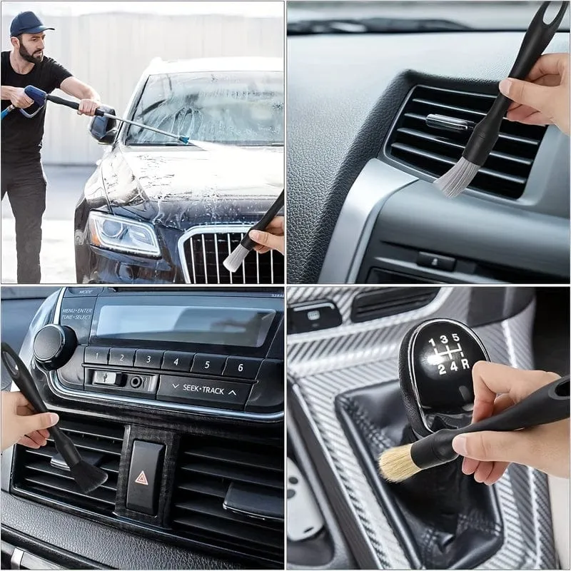 5-teiliges Auto-Detail-Pinsel-Set, Auto-Innen-Detail-Pinsel, ultraweiche Detail-Reinigungsbürste, Staubentfernungsbürsten, Werkzeug für den Innenraum
