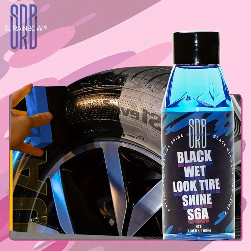 SURAINBOW Tire Shine Dressing, für ein völlig neues Maß an Glanz und Schwarztiefe, sicher für Autos, LKWs, Motorräder, Wohnmobile und mehr, 3.38 Unzen