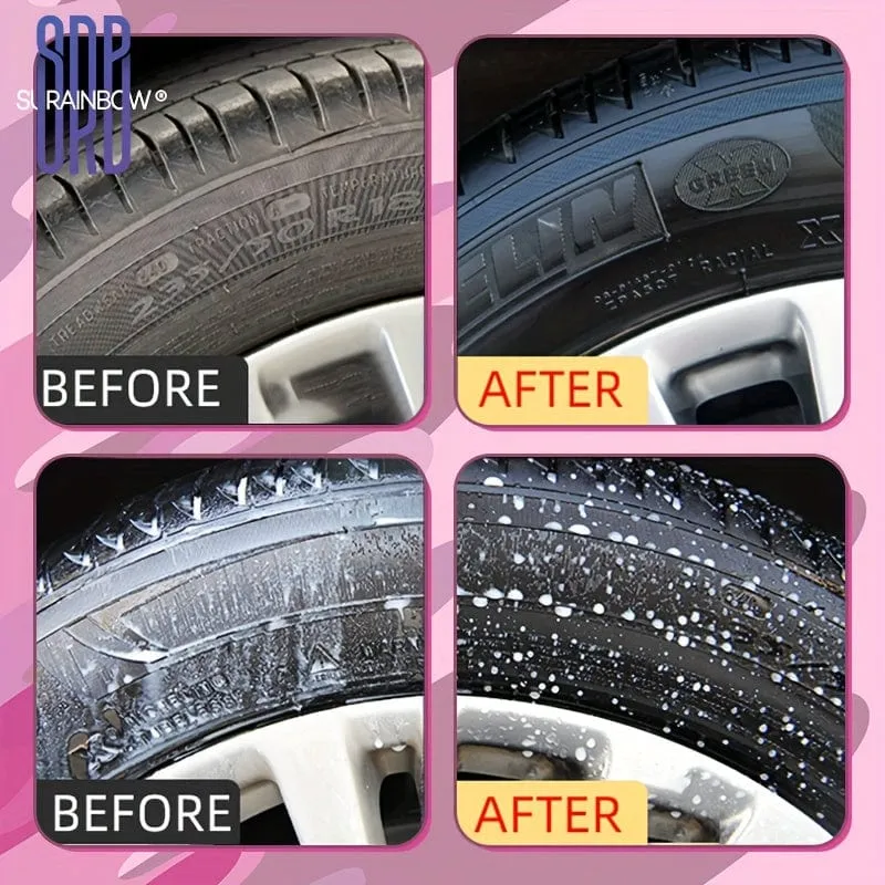 SURAINBOW Tire Shine Dressing, für ein völlig neues Maß an Glanz und Schwarztiefe, sicher für Autos, LKWs, Motorräder, Wohnmobile und mehr, 3.38 Unzen