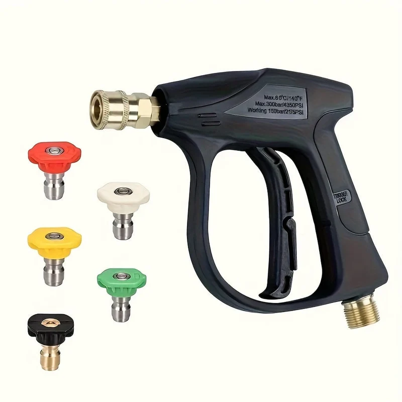 1 Satz, Hochdruck-Waschpistole, max. 3000 PSI, 5 Farben, Schnellanschluss, 1/4-Zoll-Düse, M22-14, Schlauchanschluss, Autowäsche, Gartenbedarf