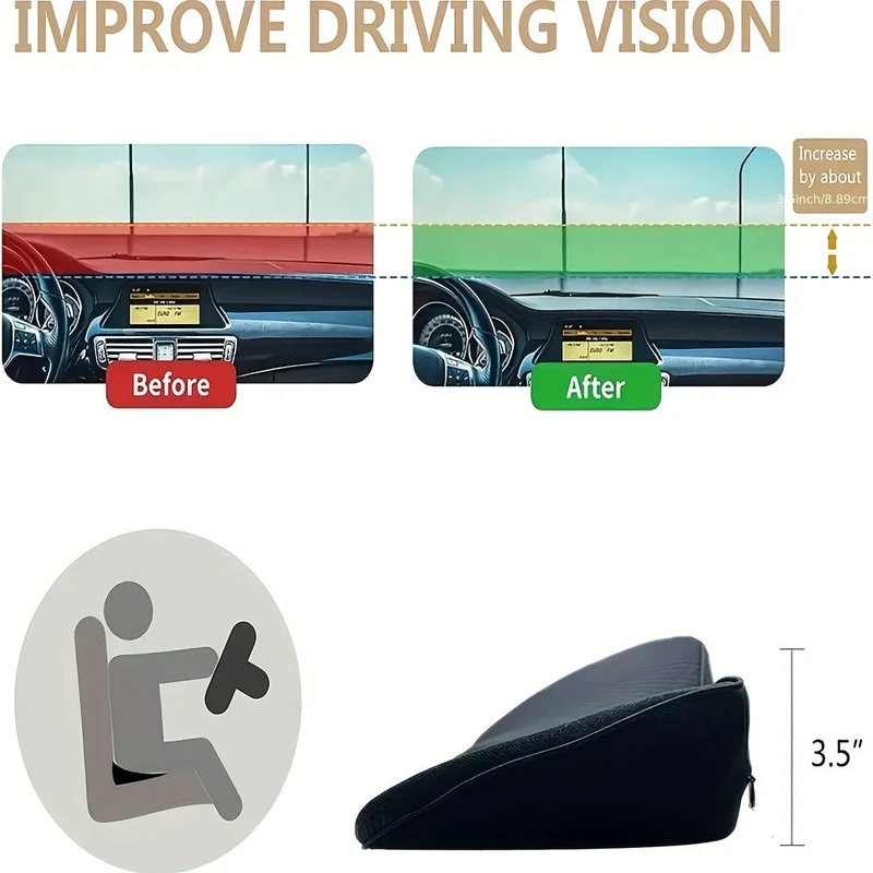 1 Stück Memory Foam-Autositzpolster, lindert Müdigkeit, Autositzkissen zum Fahren – Roadtrip-Essentials für Fahrer