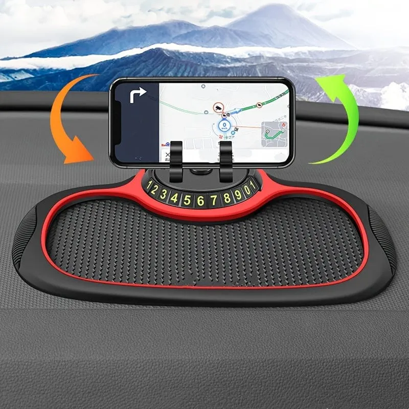 Multifunktionale Anti-Rutsch-Matte und Telefonhalterung fürs Auto, um 360° drehbare Schwanenhalterung. Silikon-Armaturenbrett-Autounterlage, Anti-Rutsch-Matte für Instrumententafelhalterung