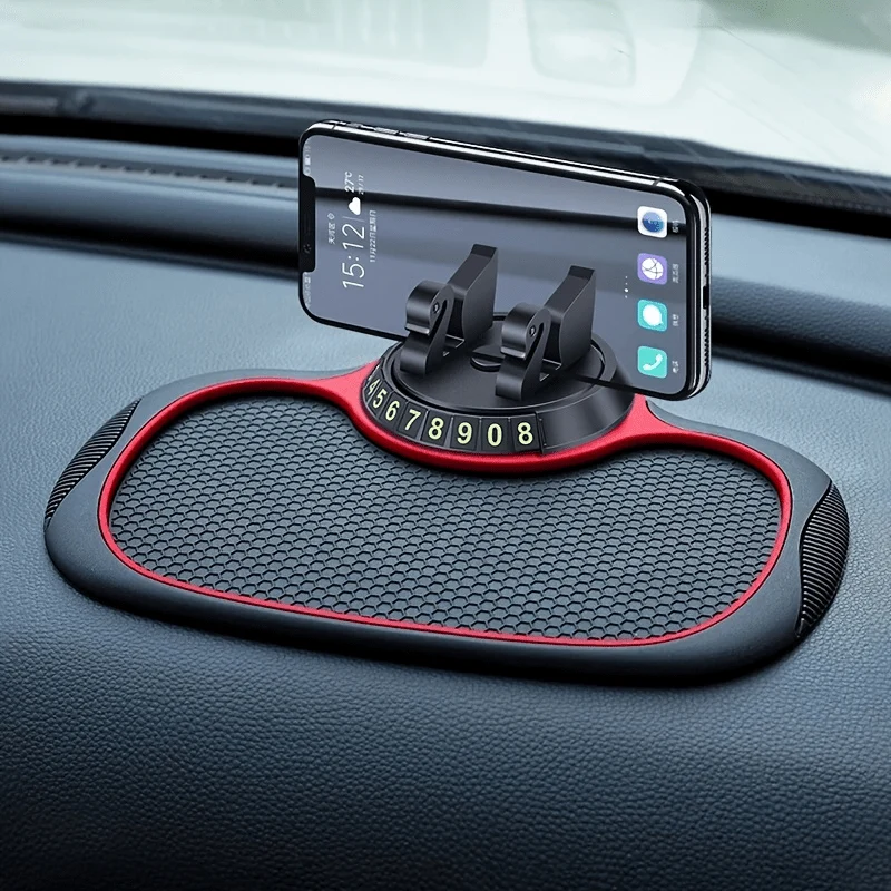 Multifunktionale Anti-Rutsch-Matte und Telefonhalterung fürs Auto, um 360° drehbare Schwanenhalterung. Silikon-Armaturenbrett-Autounterlage, Anti-Rutsch-Matte für Instrumententafelhalterung