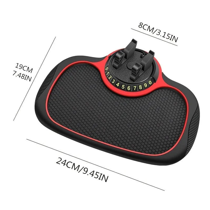 Multifunktionale Anti-Rutsch-Matte und Telefonhalterung fürs Auto, um 360° drehbare Schwanenhalterung. Silikon-Armaturenbrett-Autounterlage, Anti-Rutsch-Matte für Instrumententafelhalterung