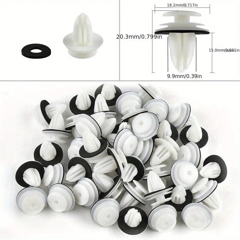 50 Stück Universal-Auto-Befestigungs-Clips, Halteklammern für Türverkleidung, Stoßstangen-Clips, Innen-Kotflügel-Schraube, Nieten-Befestigungs-Clips