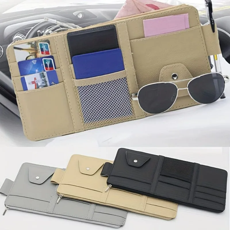 1 stück Auto Sonnenblende Karten Organizer Halter Visitenkartenhalter Auto Tasche Organizer CD DVD Organizer Aufbewahrungsbox Sonnenbrillen Clip Verstauen Autozubehör