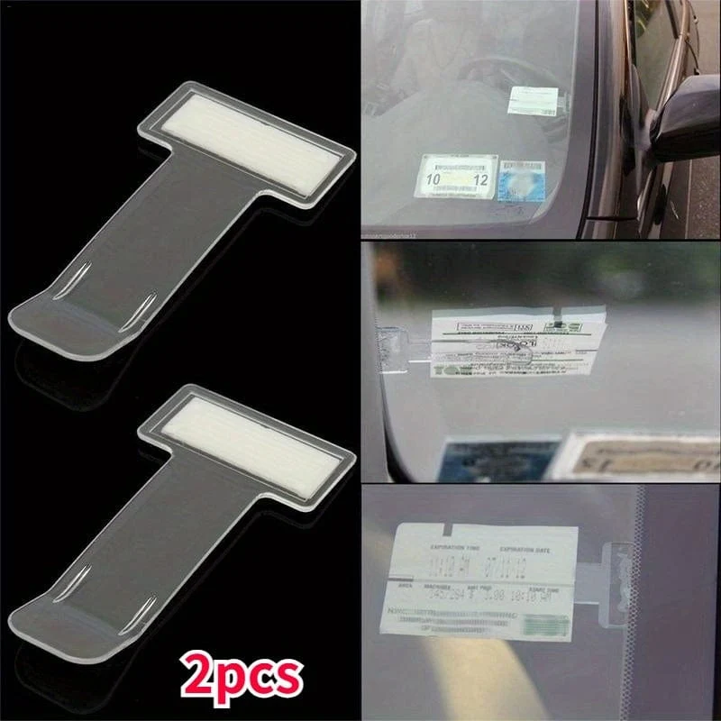 2 Stück Auto-Styling-Parkschein-Clips, Auto-Verschluss, Karten- und Geldscheinhalter, Windschutzscheiben-Organizer-Aufkleber