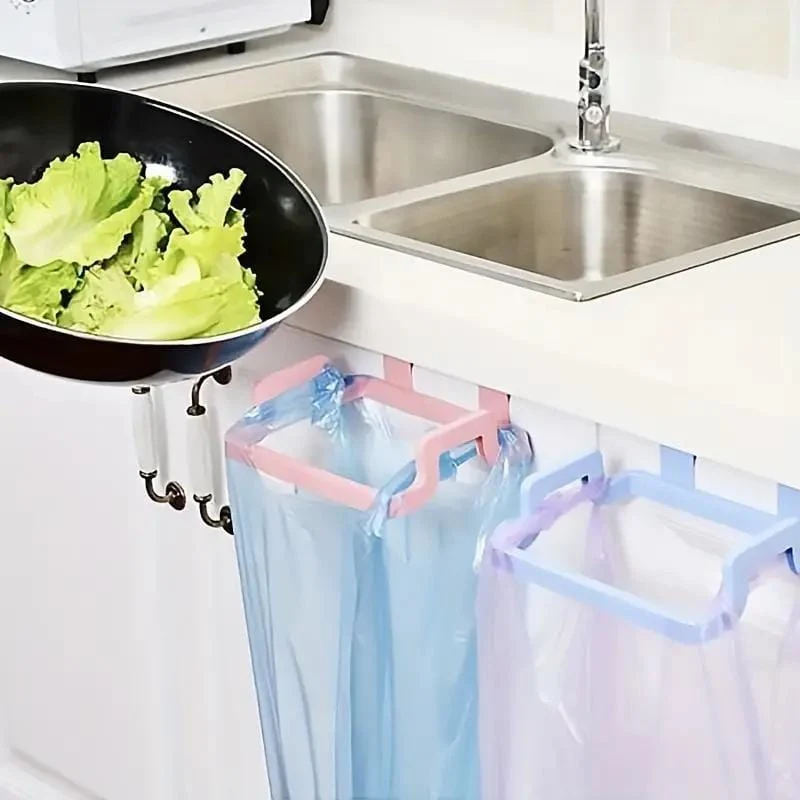 1 x Müllbehälter zum Aufhängen über dem Schrank: wiederverwendbarer Plastiktütenhalter für Auto, Küche, Speisekammer, Garage und Badezimmer