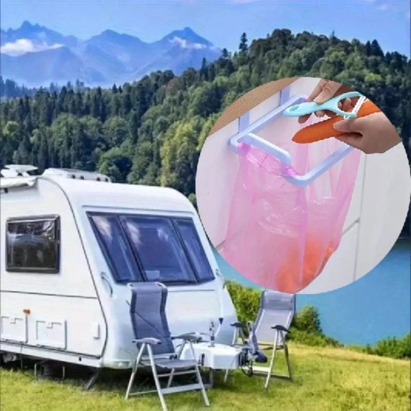 1 x Müllbehälter zum Aufhängen über dem Schrank: wiederverwendbarer Plastiktütenhalter für Auto, Küche, Speisekammer, Garage und Badezimmer