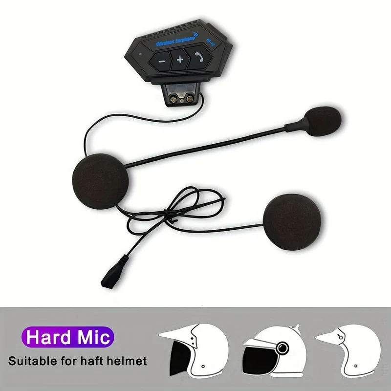 Wireless 12, Kabelloses Motorradhelm-Kopfhörer-Headset, Freisprecheinrichtung, Stereo-Lautsprecher mit wasserdichtem Musik-Player, Weihnachtsgeschenk