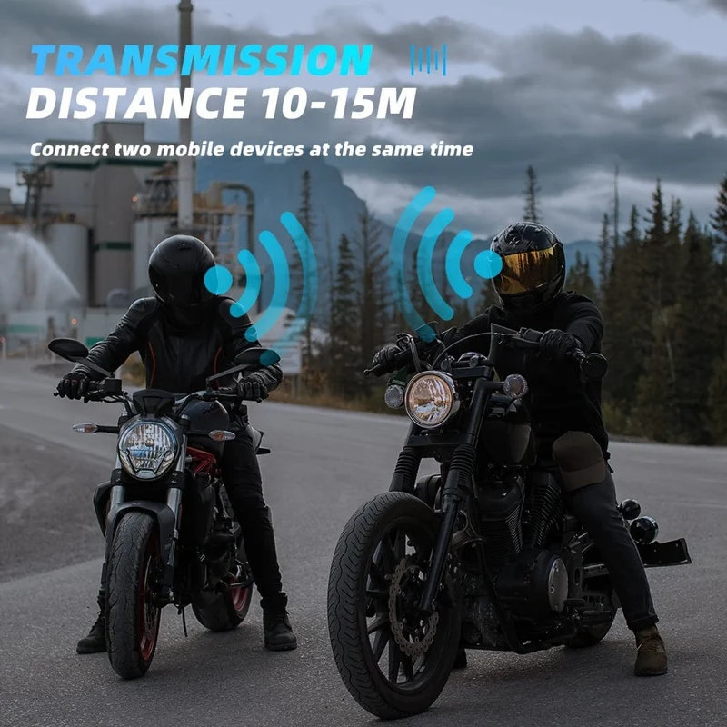 Wireless 12, Kabelloses Motorradhelm-Kopfhörer-Headset, Freisprecheinrichtung, Stereo-Lautsprecher mit wasserdichtem Musik-Player, Weihnachtsgeschenk