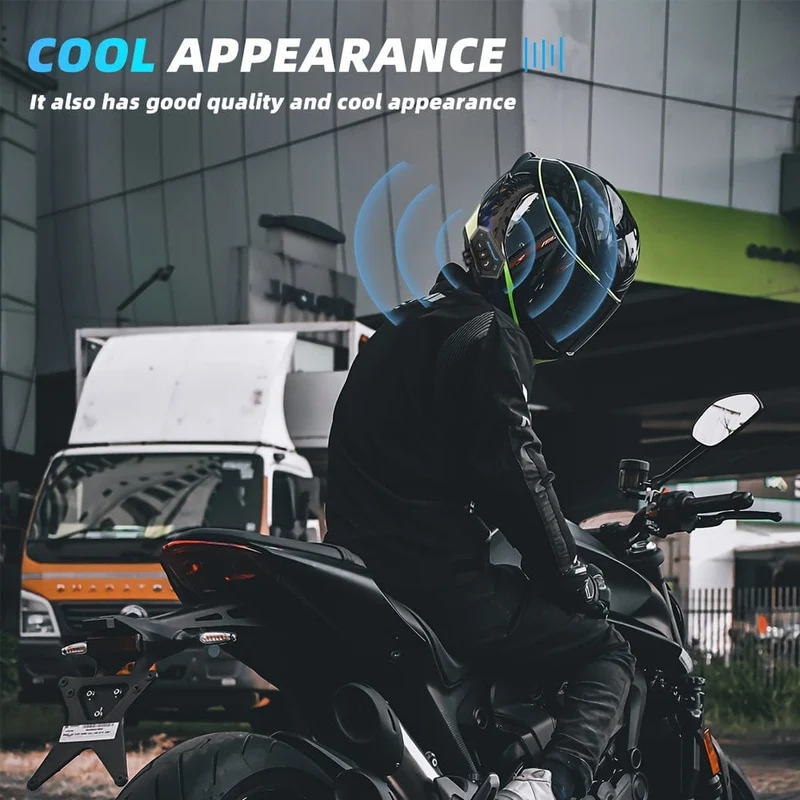 Wireless 12, Kabelloses Motorradhelm-Kopfhörer-Headset, Freisprecheinrichtung, Stereo-Lautsprecher mit wasserdichtem Musik-Player, Weihnachtsgeschenk