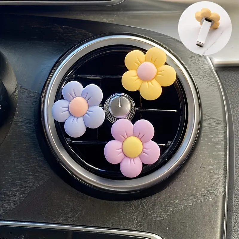 6 Stück niedliche Cartoon-Blumen-Dekorationen für die Lüftungsschlitze im Auto – personalisieren Sie den Innenraum Ihres Autos und verleihen Sie ihm einen Hauch von Göttin!
