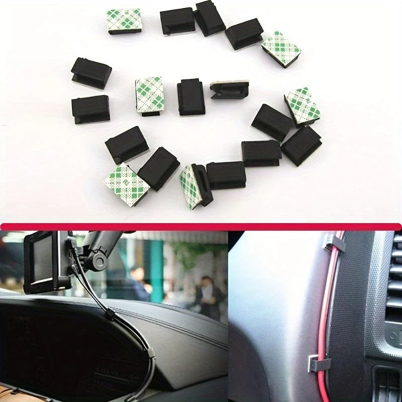 20 Stück selbstklebende Auto-Festclips, Auto-GPS-Datenkabel, Lichtkabel, dekorative Drahtbefestigung, Organizer, Drahtmanagement-Kabelbaumklemme