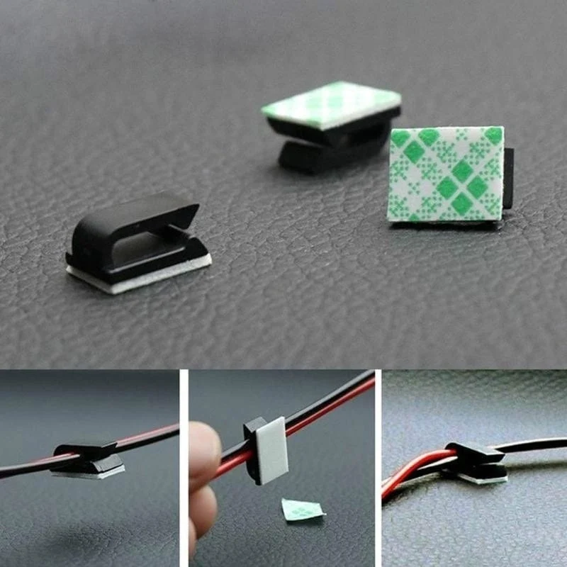 20 Stück selbstklebende Auto-Festclips, Auto-GPS-Datenkabel, Lichtkabel, dekorative Drahtbefestigung, Organizer, Drahtmanagement-Kabelbaumklemme