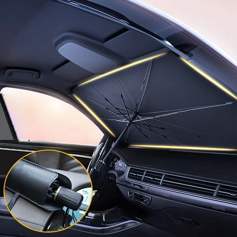 Auto-Windschutzscheiben-Sonnenschutz, faltbarer Auto-Regenschirm-Sonnenschutz, Anti-Ultraviolett-Auto-Frontscheibe (Hitzeschutz), Windschutzscheiben-Abdeckungskarte