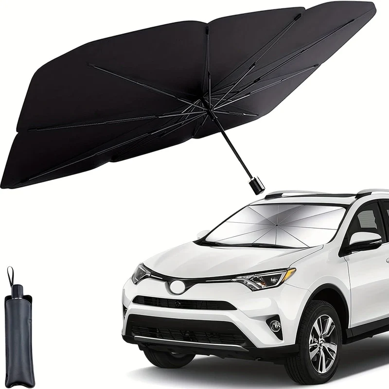 Auto-Windschutzscheiben-Sonnenschutz, faltbarer Auto-Regenschirm-Sonnenschutz, Anti-Ultraviolett-Auto-Frontscheibe (Hitzeschutz), Windschutzscheiben-Abdeckungskarte
