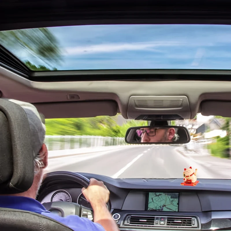 1 Stück Glückskatze, die zuwinkt, solarbetrieben, winkende Reichtumskatze, Dekoration für Geschäft, Zuhause, Auto