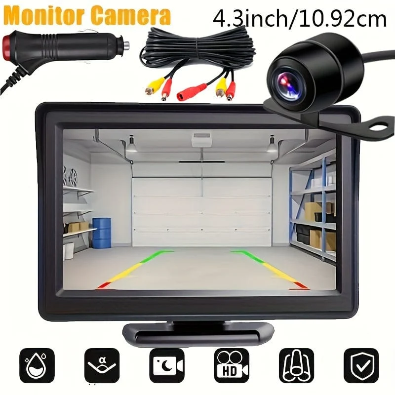 Rüsten Sie Ihr Auto mit einer wasserdichten HD-Rückfahrkamera und einem 4.3-Zoll-Display auf