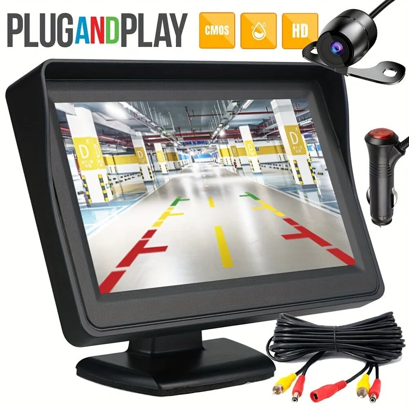 Rüsten Sie Ihr Auto mit einer wasserdichten HD-Rückfahrkamera und einem 4.3-Zoll-Display auf