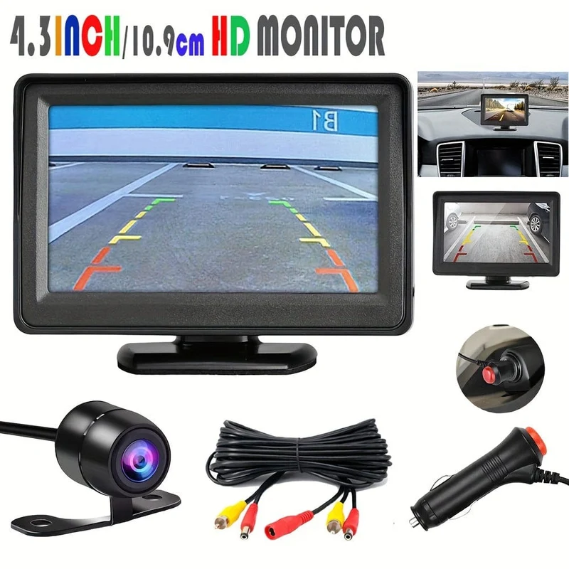 Rüsten Sie Ihr Auto mit einer wasserdichten HD-Rückfahrkamera und einem 4.3-Zoll-Display auf