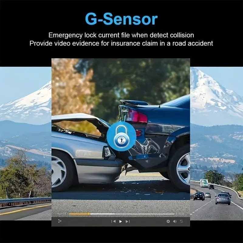 1080P Full HD Dashcam Auto-Video-Fahrrekorder mit LCD-Auto-DVR-Videorecorder in der Mittelkonsole, WDR 170° Weitwinkel, Nachtsicht, Parkmonitor