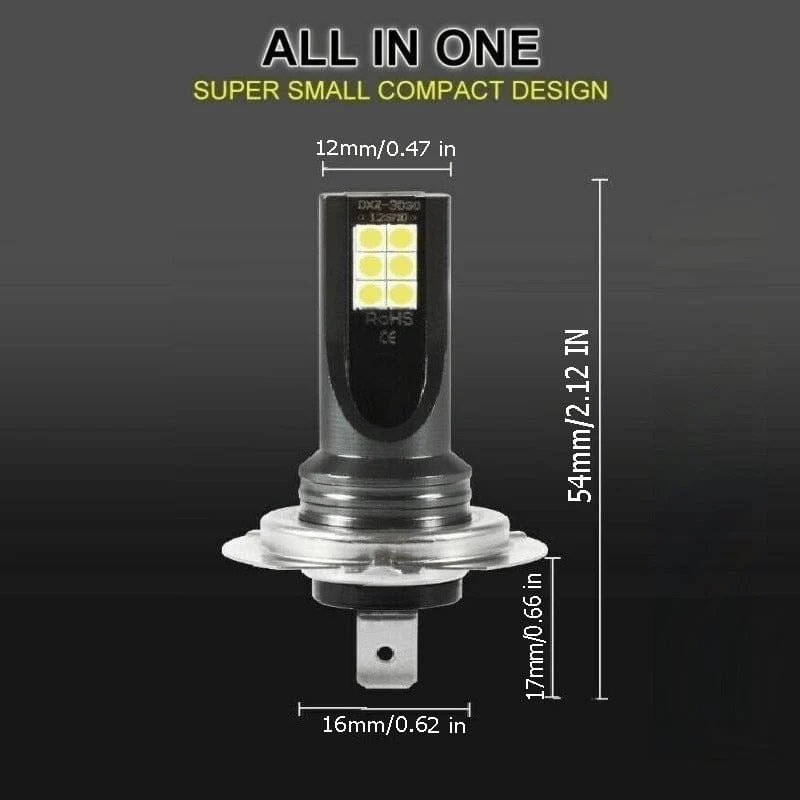 2 Stück H8 H11 Auto-LED-Nebelscheinwerfer, 6000 K, weiße Nebelscheinwerfer, H4/H7/H1/9005/HB3/9006/HB4