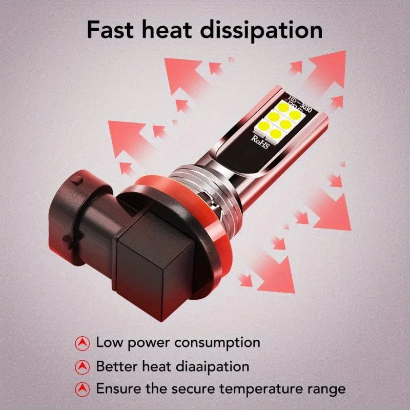2 Stück H8 H11 Auto-LED-Nebelscheinwerfer, 6000 K, weiße Nebelscheinwerfer, H4/H7/H1/9005/HB3/9006/HB4