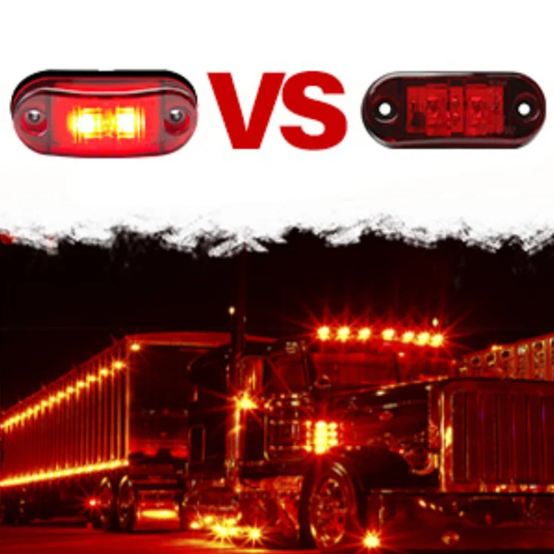 10 Stück neue, verbesserte 12 V-24 V Universal-LED-Blinker-Markierungsglühbirne vorne und hinten für LKW, Wohnmobil, Auto, Bus, Anhänger, Van, Wohnwagen, Boot – Bernstein/Rot/Weiß