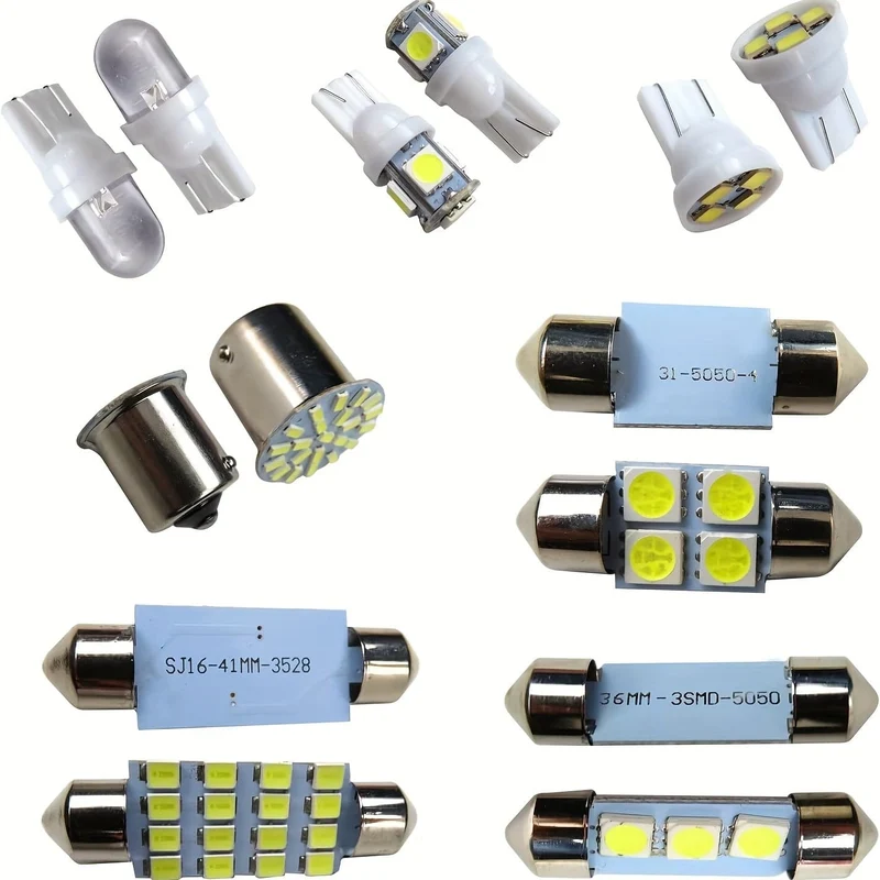 42 Stück Auto-Innenraum-Kombi-LED-Karte, Kuppel, Tür, Kofferraum, Kennzeichenbeleuchtung, W5W, 12 V, 2825 192 194 158 168 501 921 175 PC175 906 904 161, Xenon-Weiß
