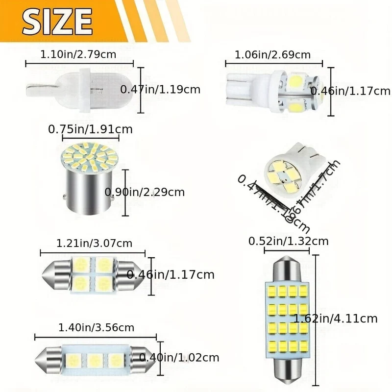 42 Stück Auto-Innenraum-Kombi-LED-Karte, Kuppel, Tür, Kofferraum, Kennzeichenbeleuchtung, W5W, 12 V, 2825 192 194 158 168 501 921 175 PC175 906 904 161, Xenon-Weiß
