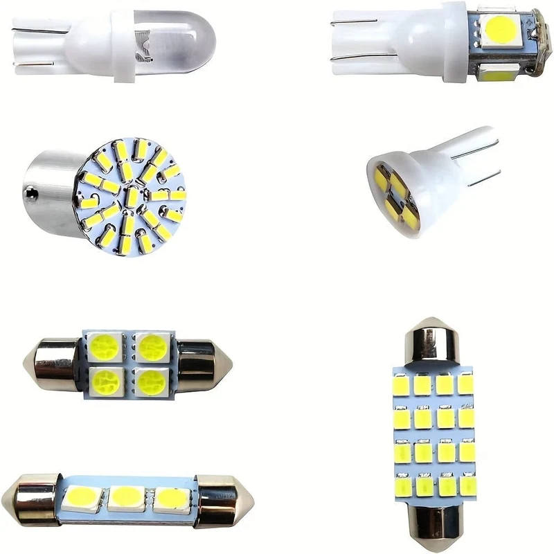 42 Stück Auto-Innenraum-Kombi-LED-Karte, Kuppel, Tür, Kofferraum, Kennzeichenbeleuchtung, W5W, 12 V, 2825 192 194 158 168 501 921 175 PC175 906 904 161, Xenon-Weiß