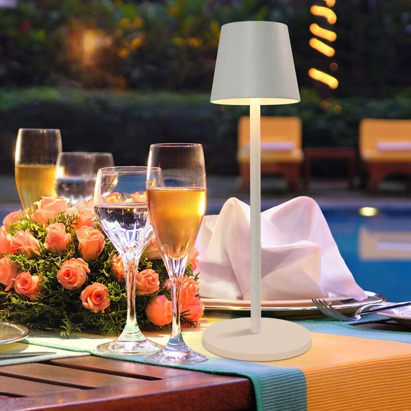 LED-Schreibtischlampe für Bar, Restaurant, Ambiente, kabellose Tischlampen, Arbeitszimmer, Büro, Licht, wasserdichte Touch-Lampe mit USB-Aufladung