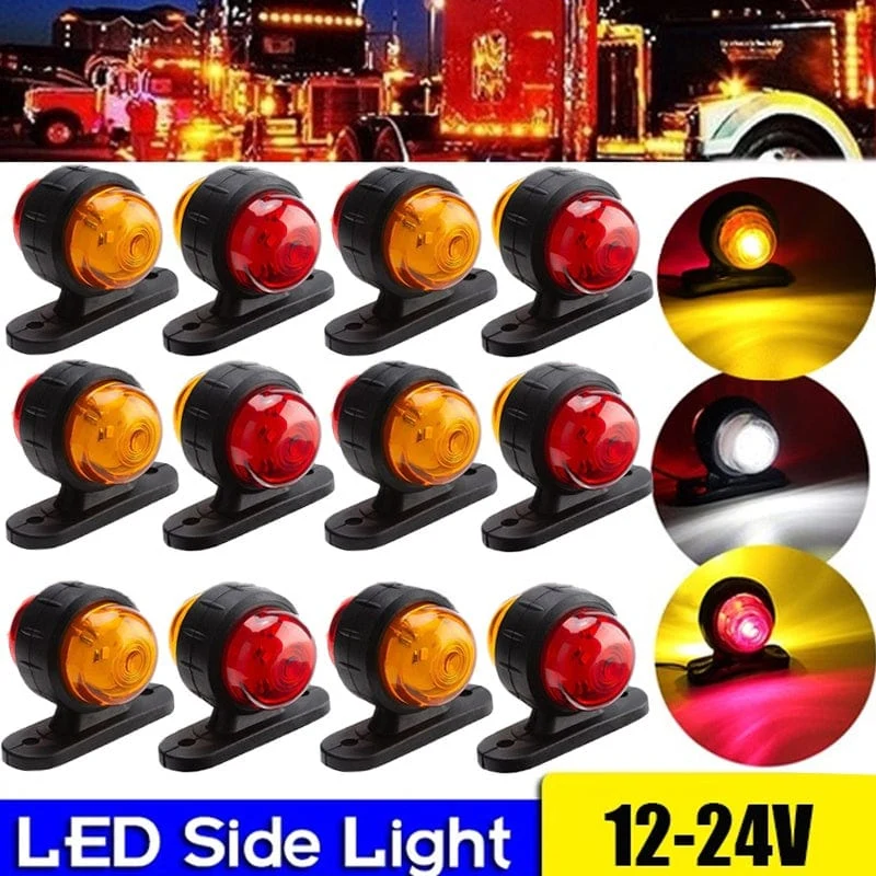 10 stücke 12-24 V doppelseitige Auto Lkw Seite Marker Licht Rot Bernstein Blinker Blinker Anzeige lampe Für Anhänger Lkw Caravan