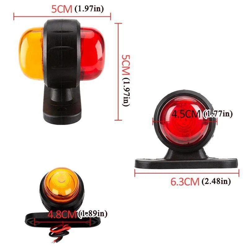 10 stücke 12-24 V doppelseitige Auto Lkw Seite Marker Licht Rot Bernstein Blinker Blinker Anzeige lampe Für Anhänger Lkw Caravan