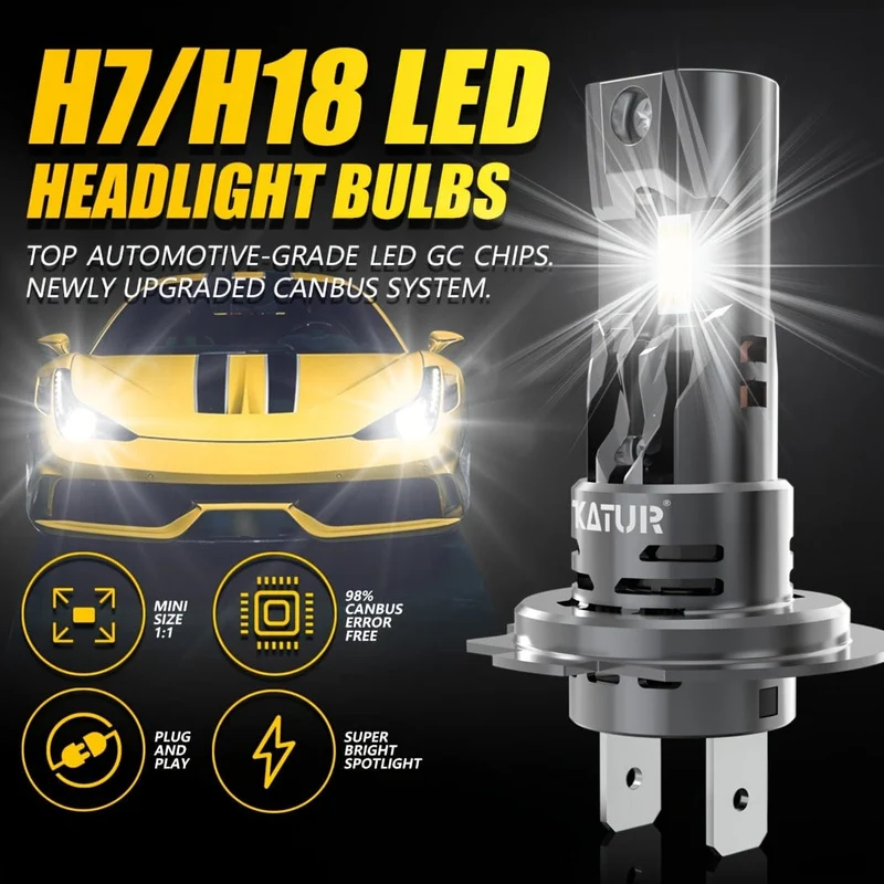 2 stücke High Power H7 Auto LED Scheinwerfer 1:1 Mini Größe Scheinwerfer Auto Lampen Super Helle Stecker Und Spielen auto Scheinwerfer Lampen