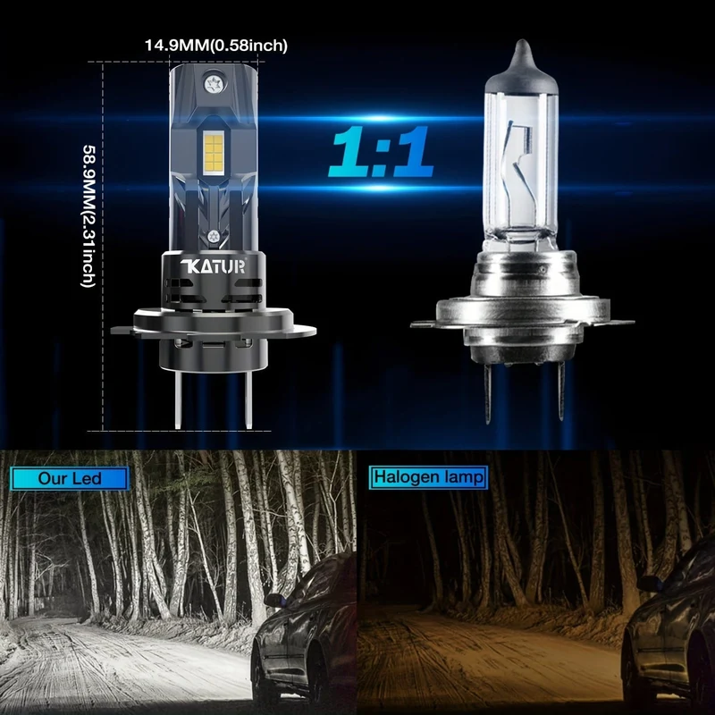2 stücke High Power H7 Auto LED Scheinwerfer 1:1 Mini Größe Scheinwerfer Auto Lampen Super Helle Stecker Und Spielen auto Scheinwerfer Lampen