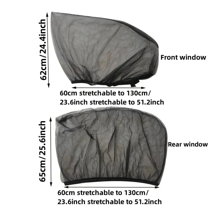 2 Stück/4 Stück Sonnenschutz Belüftung Autofenster Moskitonetze Auto-Bildschirme Moskitonetz Sonnenschutzrollos Sonnenschirme/Stoff UV-Wärmeschutz Kühlkühlung