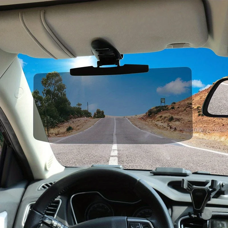 Sonnenblende fürs Auto, universelle, entspiegelte, polarisierte Sonnenblende fürs Auto, ausziehbare Sonnenblende, verhindert Lichteinfall, Schneeblindheit und UV-Strahlung